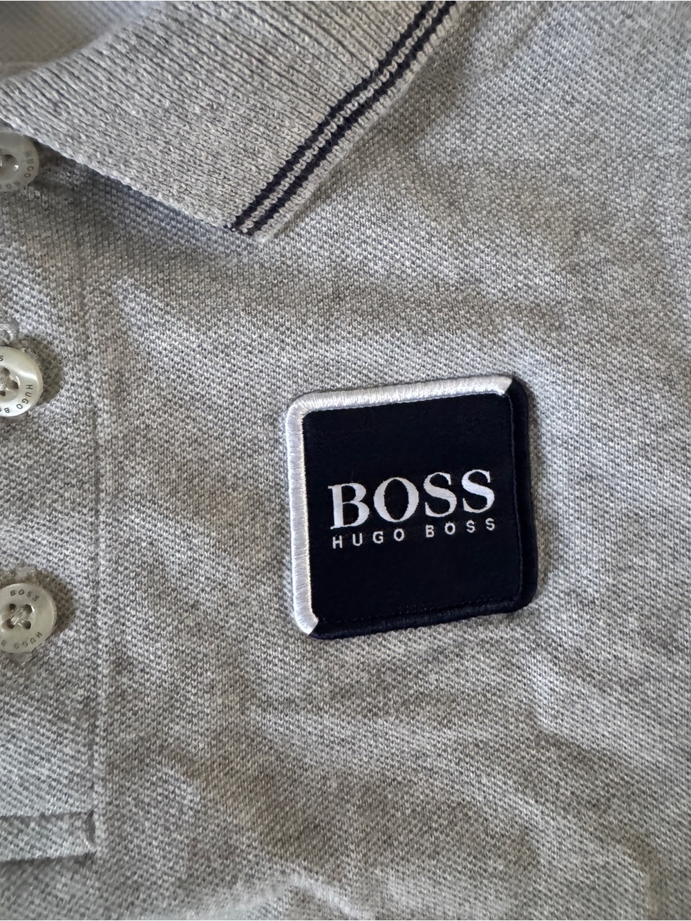 BOSS Hugo Boss Boys Gray Polo Shirt Preppy Designer 4/102 - Picture 3 of 9
